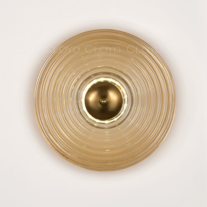 Бра Cloyd MINUTE W1 / Ø30 см - латунь - коньячн. стекло (арт.20384)