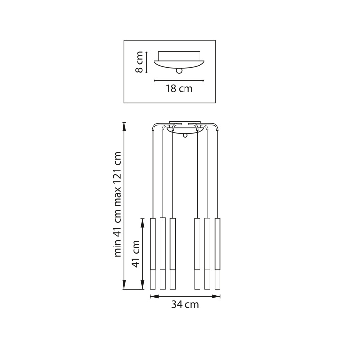 Подвесная люстра TUBO LED 40W 2240LM 360G ЧЕРНЫЙ 4000K Lightstar L8T747147