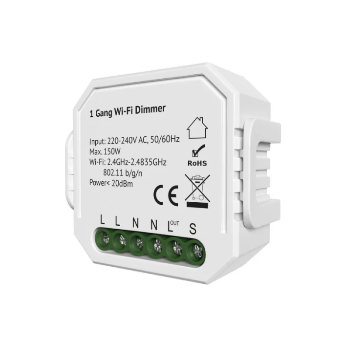 Одноканальное Wi-Fi реле-диммер Denkirs RL1003-DM/1