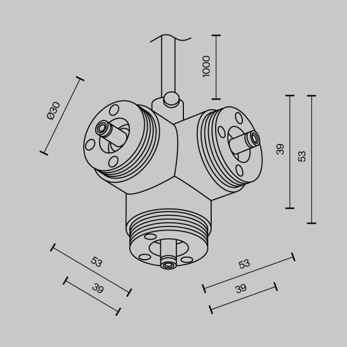 T-образный вертикальный коннектор Maytoni CA016TC-P-B