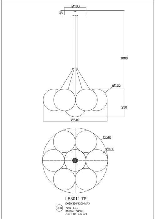 Подвесная люстра Leon Eve LE3011/7