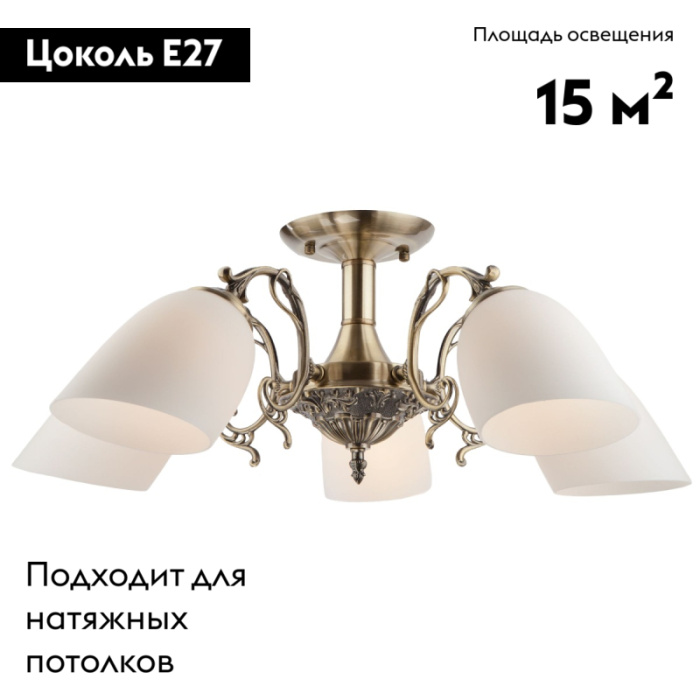 Потолочная люстра Eurosvet Ariele 22010/5 античная бронза