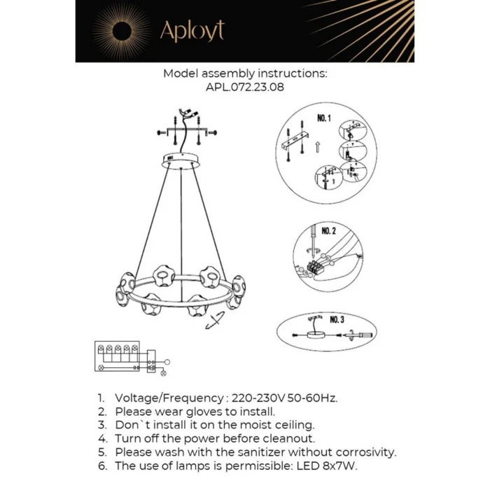 Люстра подвесная Aployt Klarissa APL.072.23.08