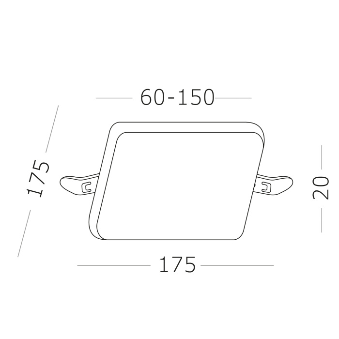 Светильник встраиваемый Белый LED 1*22W 3000K 1 890Lm Ra80 120° IP20 L175xW175xH20 85-265V ST700.038.22