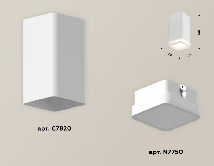 Комплект накладного светильника с акрилом Ambrella light XS7820020