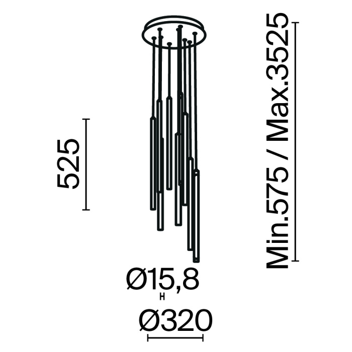 Подвесная люстра Maytoni Light Stick MOD236PL-L54B3K