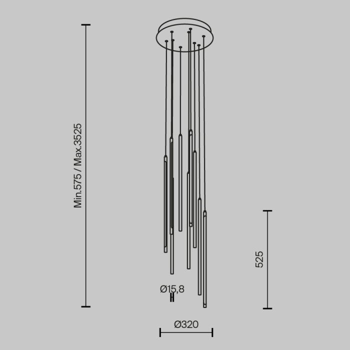 Подвесная люстра Maytoni Light Stick MOD236PL-L54B3K