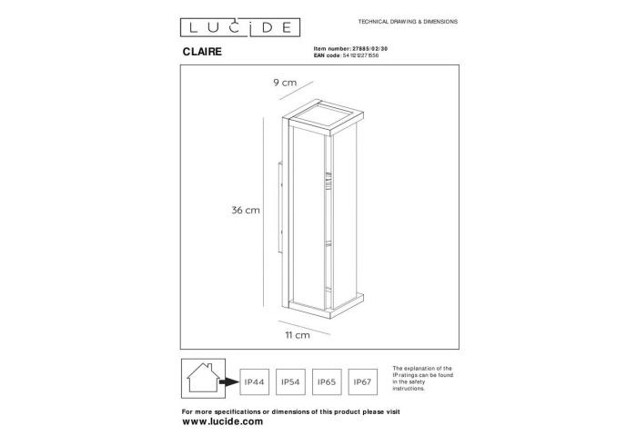 Настенный светильник CLAIRE MINI 27885/02/30