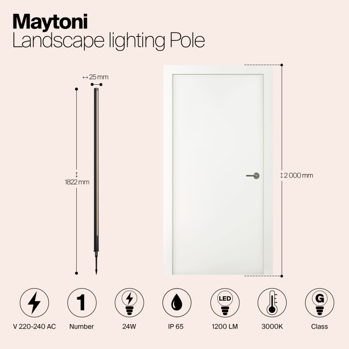 Садово-парковый светильник Maytoni Pole O440FL-L24GF3K