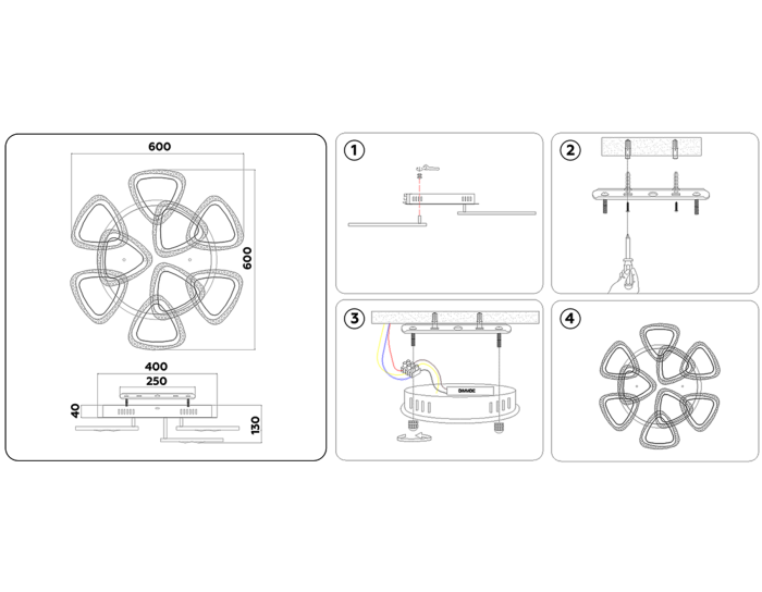 Потолочный светодиодный светильник с пультом Ambrella light FA2921