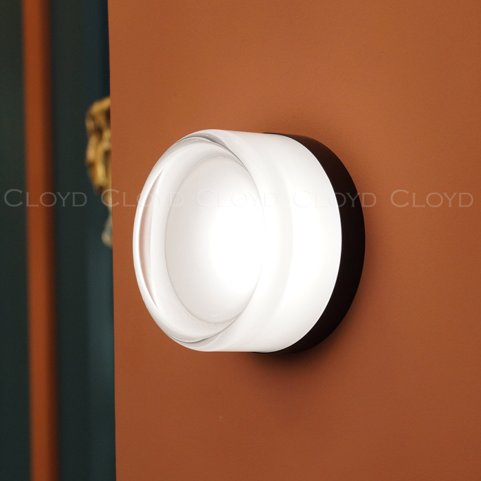 Бра Cloyd NANO W1 / шир. 14 см - черный - прозрачн. стекло (арт.20382)