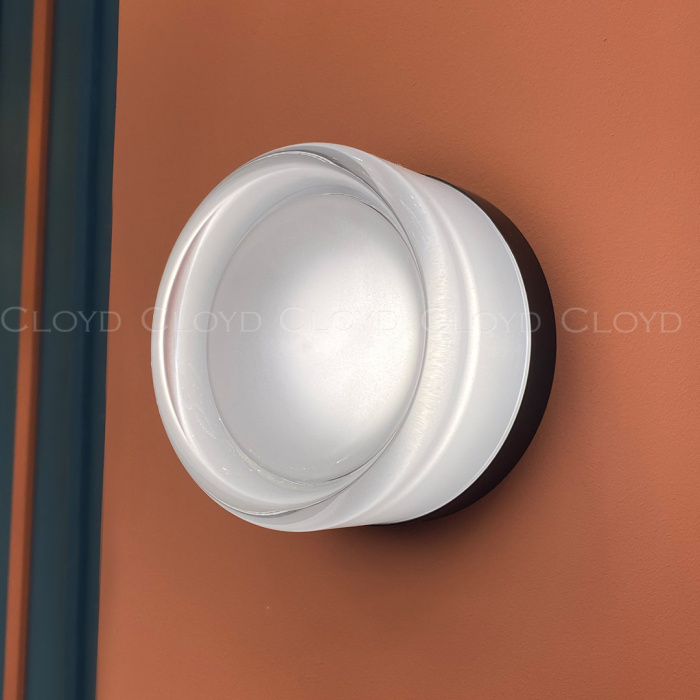 Бра Cloyd NANO W1 / шир. 14 см - черный - прозрачн. стекло (арт.20382)