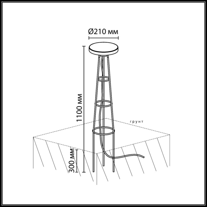 Уличный встраиваемый в грунт светильник Odeon Light Liana 7108/15GLA