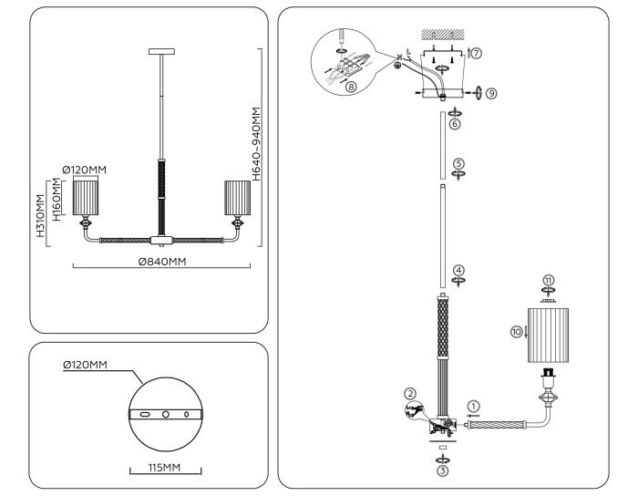 Люстра на штанге HIGH LIGHT AMBRELLA LIGHT LH71503