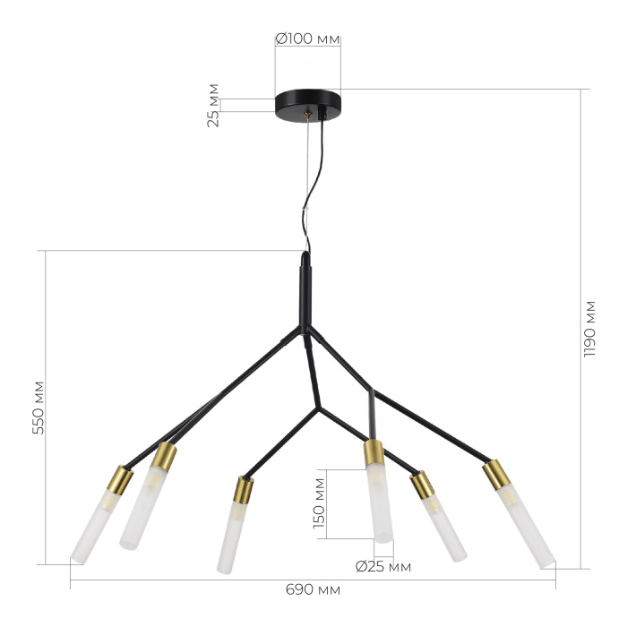 Подвесной светильник evoluce KAITO SLE1129-403-06