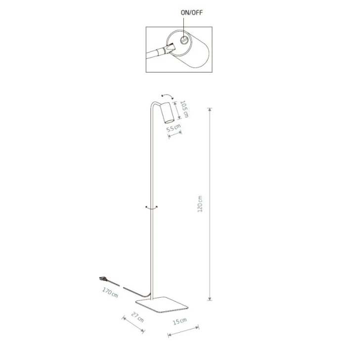 Торшер Nowodvorski Mono White/Gold 7714