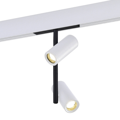 Магнитный трековый светильник Белый LED 1*16W 3000K 1 100Lm Ra>90 36° IP20 D45xH240 48V ST808.536.16