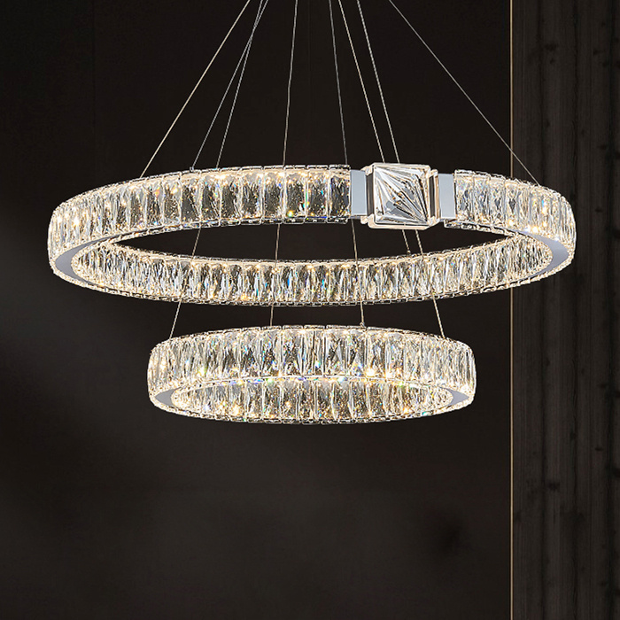 Подвесная люстра Delight Collection D8010 D8010P/2R/D800+600 silver