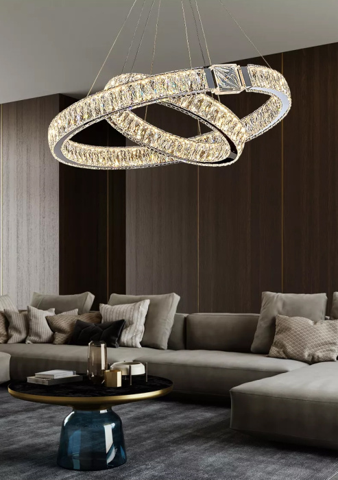 Подвесная люстра Delight Collection D8010 D8010P/2R/D800+600 silver