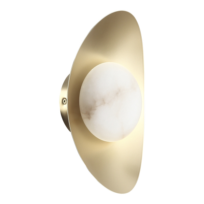 Светильник настенный ST-Luce Золотистый/Алебастр LED 1*7W 3000K SL6229.211.01