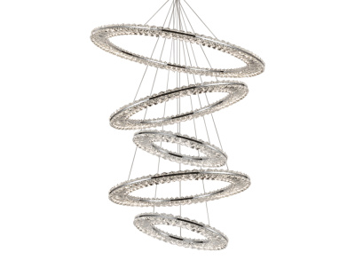 Вертикальная композиция 8240 из пяти плоских колец хром №59 Newport