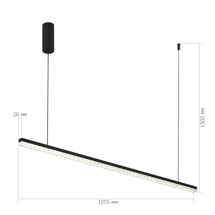 Светильник подвесной ST-Luce черный/прозрачный LED 1*32W 4000K SL1018.423.01