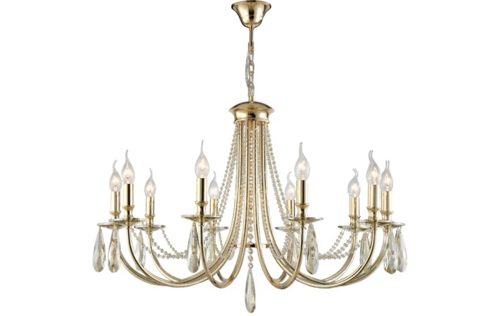 Люстра Crystal Lux VICTORIA SP10 GOLD/AMBER