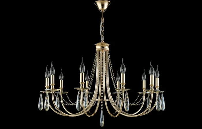 Люстра Crystal Lux VICTORIA SP10 GOLD/AMBER