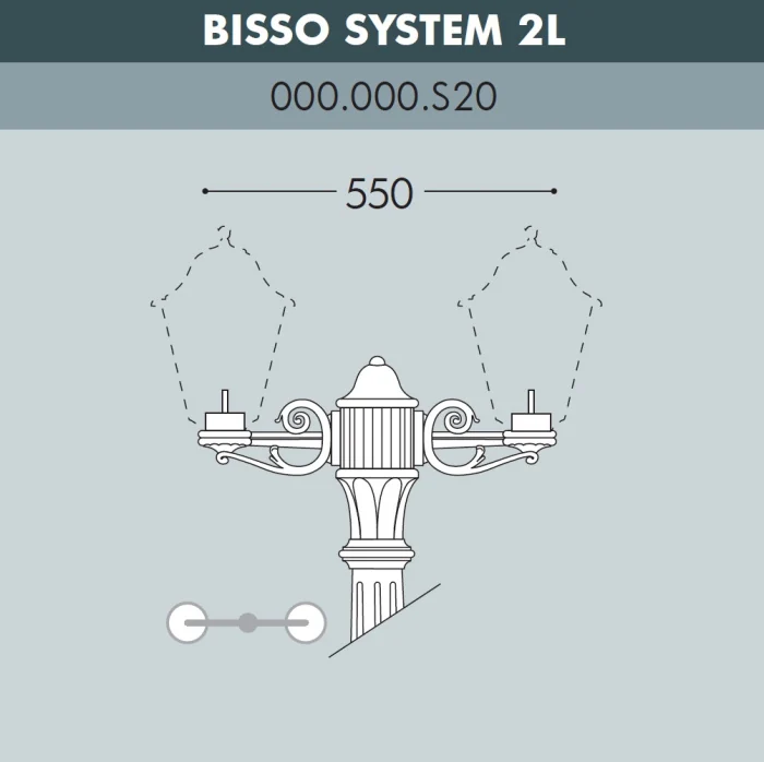 Консоль для паркового фонаря FUMAGALLI BISSO SYS 2L  000.000.S20.A0