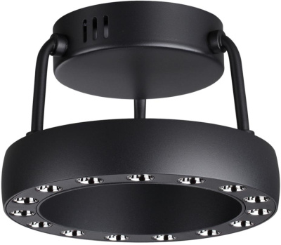 359398 OVER NT24 278 черный Светильник накладной светодиодный IP20 LED 12W вниз/5W вверх 220V 1360Лм 3000K TURN