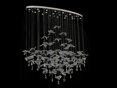 Подвесная люстра Newport 8220/140 С oval chrome, silver glass М0071480