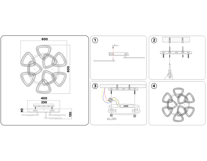 Потолочный светодиодный светильник с пультом Ambrella light FA2922