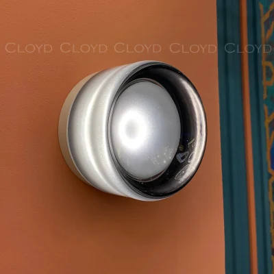 Бра Cloyd NANO W1 / шир. 14 см - белый - дымчатое стекло (арт.20383)