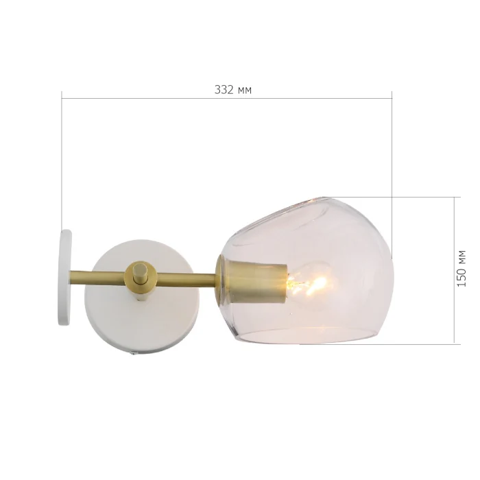 Бра ST-Luce SL434.201.01 Латунь/Прозрачный E14 1*40W