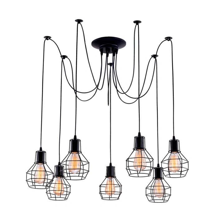 Подвесной светильник паук Arte Lamp A1109SP-7BK