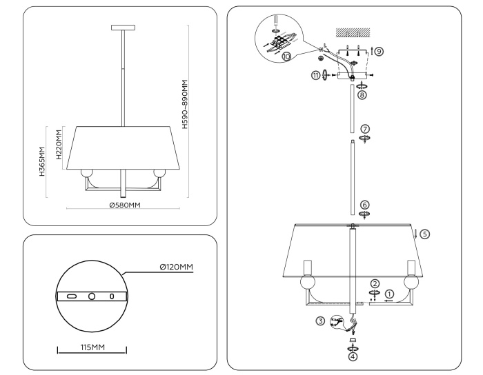 Люстра на штанге HIGH LIGHT AMBRELLA LIGHT LH75150