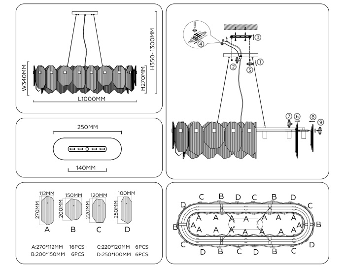 Подвесной светильник HIGH LIGHT AMBRELLA LIGHT LH31205