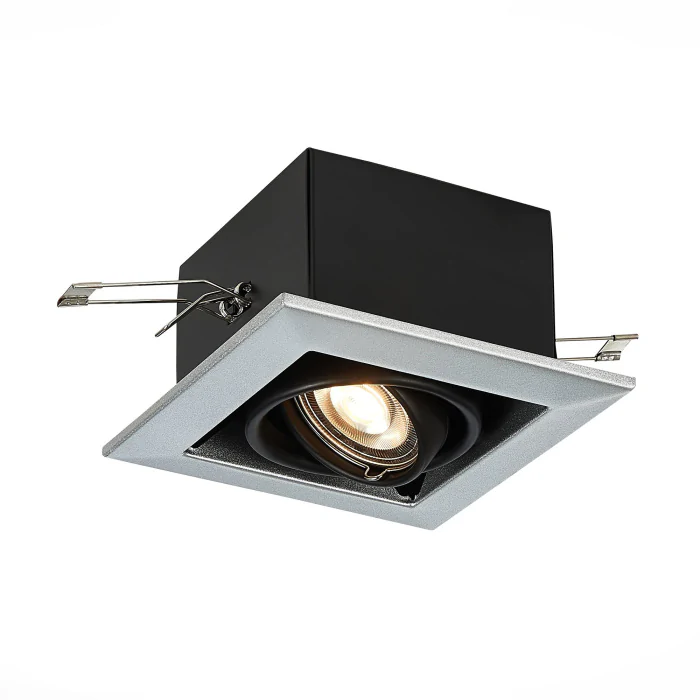ST250.148.01 Встраиваемый светильник ST-Luce Черный/Серебристый GU10 1*50W