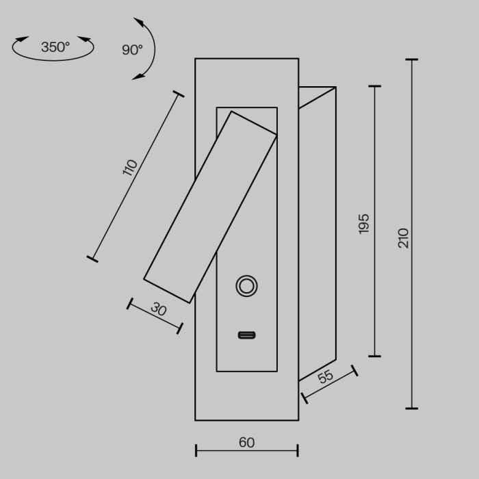 Настенный светильник Maytoni Axiom MOD495WL-L3B3K1
