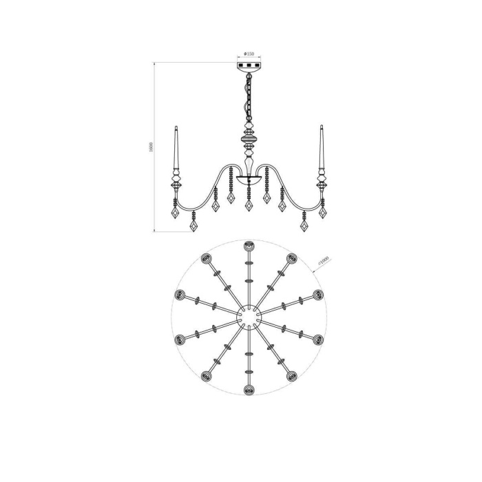 Люстра подвесная Lucia Tucci MAYA 4450.10 chrome