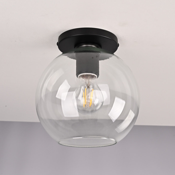 Потолочный светильник RH Utilitaire Globe Shade Flushmount Black ImperiumLoft