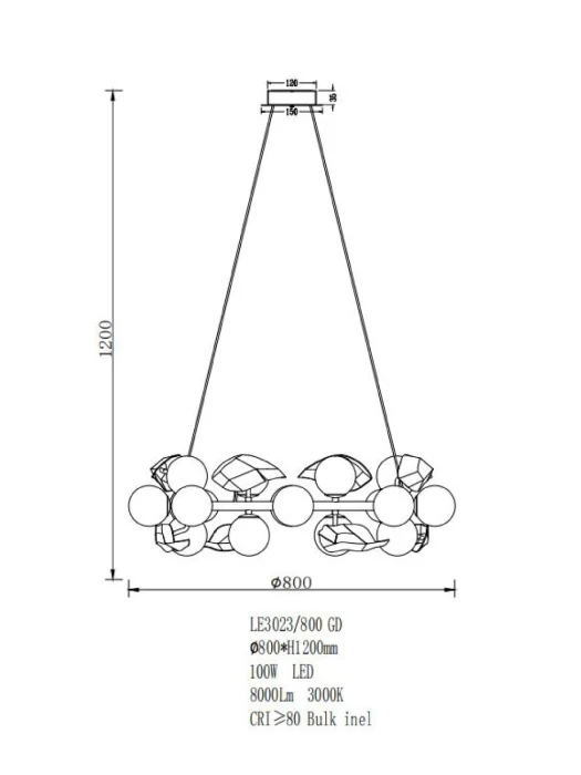 Подвесная люстра Leon Emilie LE3023/800 GD