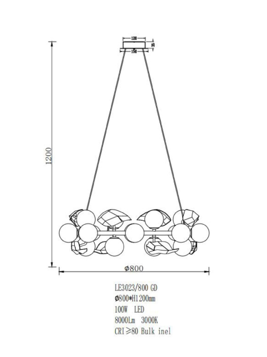 Подвесная люстра Leon Emilie LE3023/800 GD