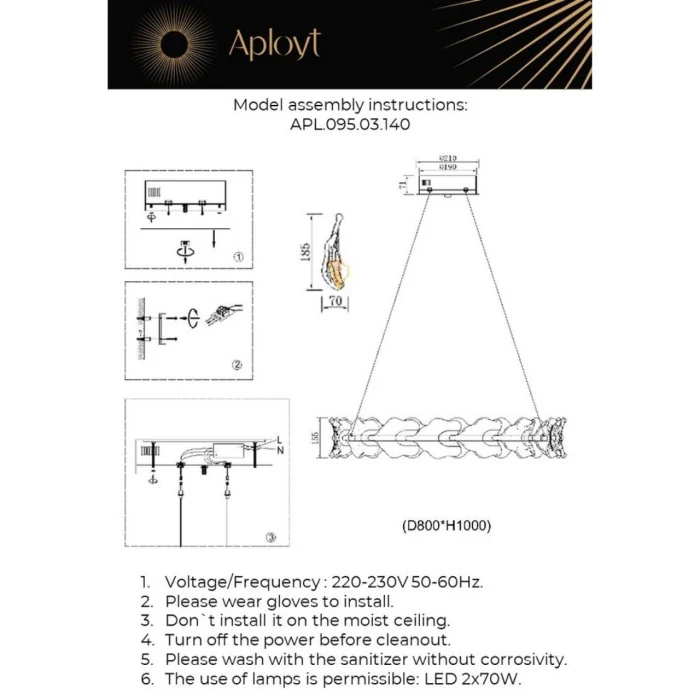 Люстра подвесная Aployt Fifi APL.095.03.140