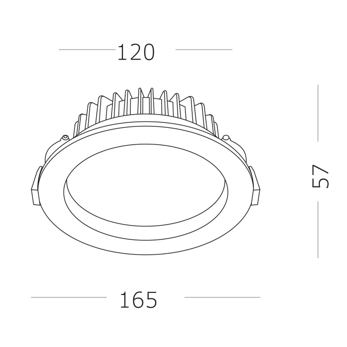 Светильник встраиваемый Белый LED 1*24W 3000K 1 920Lm Ra80 100° IP44 D165xH54 100-240VV ST752.538.24