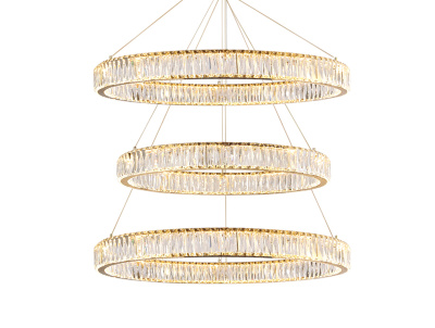 Вертикальная композиция 8240 из трех колец золото №7 Newport