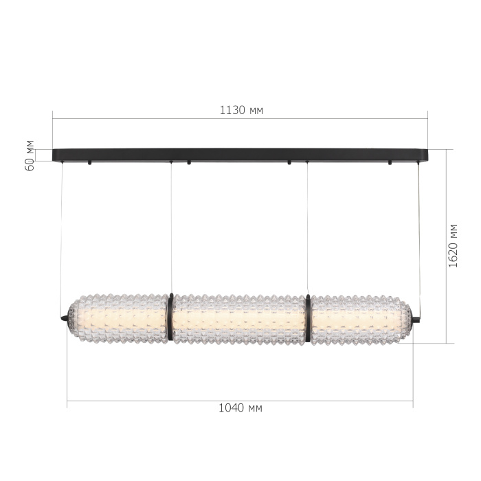 Светильник подвесной ST-Luce черный/прозрачный LED 1*37W 4000K SL6144.413.01