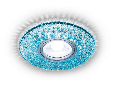 Встраиваемый точечный светильник MR16 с LED подсветкой Ambrella light S333 BL/WH