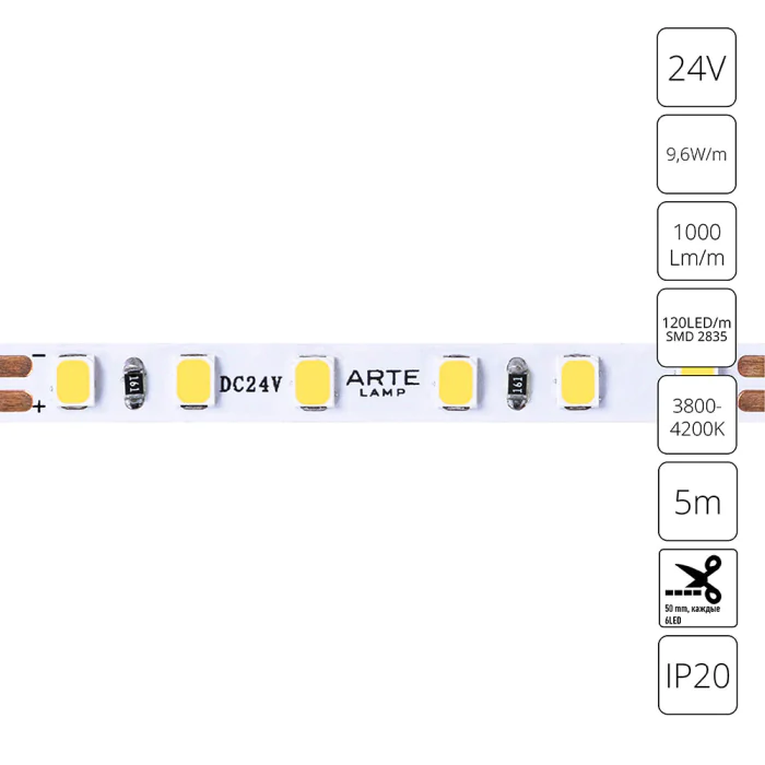 Светодиодная лента 24В Arte Lamp TAPE A2412005-02-4K
