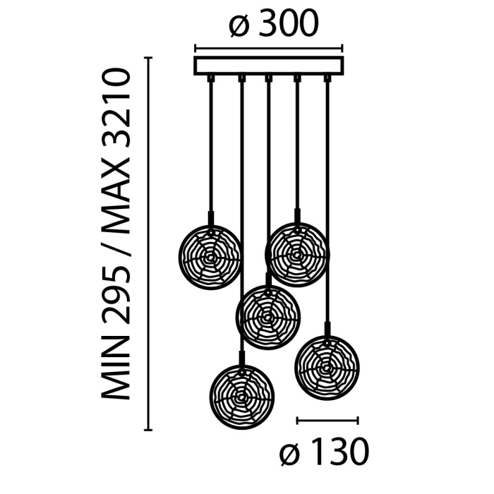 Каскадная люстра Maytoni Frozen MOD254PL-05BS